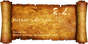 Rotter Lúcia névjegykártya